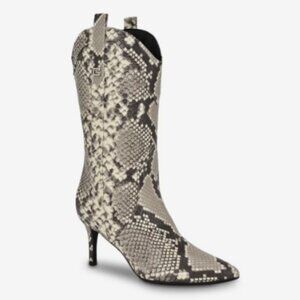 GUESS Wurlie boots - black & white snakeskin - Sz. 7.5 - NEW IN BOX